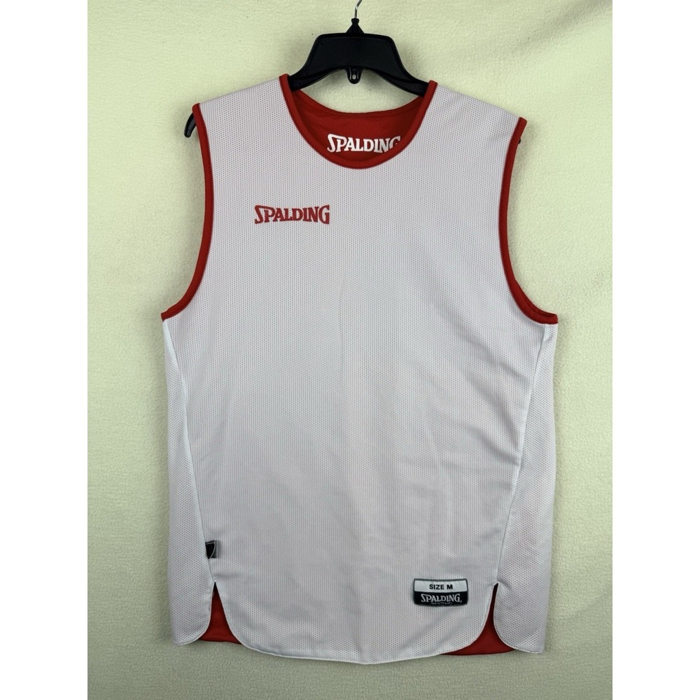 Spalding Macedonia Reversible Basketball Jersey Mens M Red White Sleeveless Tank